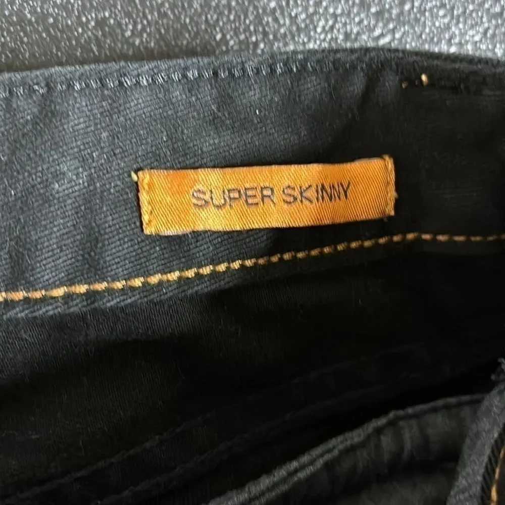 Tory Burch Skinny Black Stretch Side Zipper Jeans 27 Denim Luxury Casual‌‌‌‌‌‌